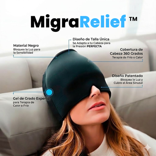 MigraRelief™ – Máscara de gel terapéutica para migraña y estrés