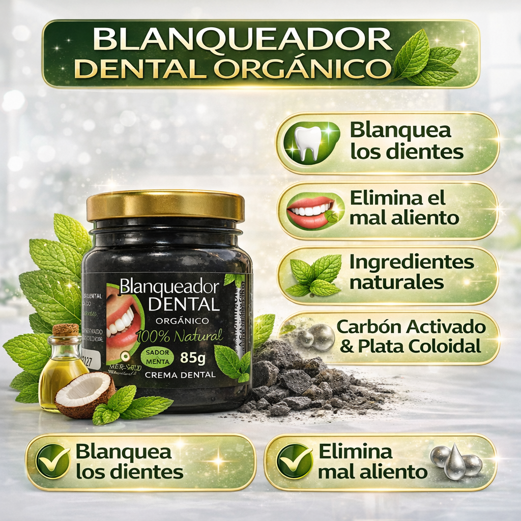 BLANQUEADOR DENTAL ORGANICO - Limpieza profunda 100% natural